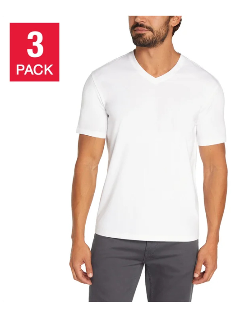 Banana Republic Men's V-Neck Tee, 3-pack, Cotton, White, Size XL